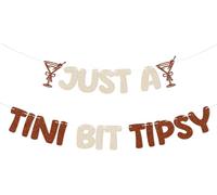 Just a Tini Bit Tipsy Bannière - Décorations de fête d'anniversaire Espresso Martini Marron Tini Bit Bannière Espresso Martini pour enterrement de vie de jeune fille Décoration Bride In A Tini Bit