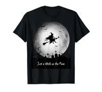 Just a Witch on The Move Halloween | T-Shirt Effrayant sorcière Volante T-Shirt