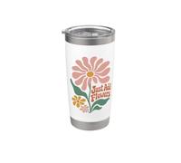 Just Add Flowers Design rétro floral jardinage Gobelet isotherme en acier inoxydable double paroi