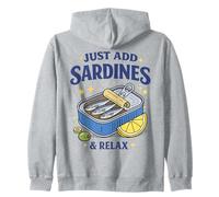 Just Add Sardines Boîte Humoristique Humoristique en Forme de Poisson Sweat à Capuche