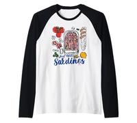 Just Add Sardines Cuisine drôle Amateur de Fruits de mer Nourriture rétro Manche Raglan