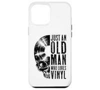 Just an Old Man Who Loves Vinyl Records Gothic Skull LP Disque Vinyle Coque pour iPhone 12 Pro Max