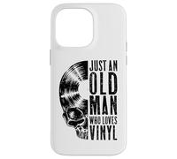 Just an Old Man Who Loves Vinyl Records Gothic Skull LP Disque Vinyle Coque pour iPhone 14 Pro Max