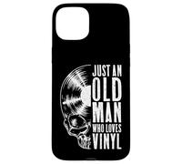 Just an Old Man Who Loves Vinyl Records Gothic Skull LP Disque Vinyle Coque pour iPhone 15 Plus