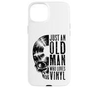 Just an Old Man Who Loves Vinyl Records Gothic Skull LP Disque Vinyle Coque pour iPhone 15 Plus