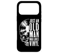 Just an Old Man Who Loves Vinyl Records Gothic Skull LP Disque Vinyle Coque pour iPhone 17 Pro Max