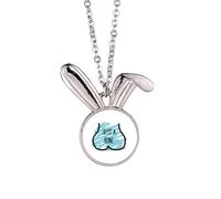 Just B Collier avec pendentif lapin bleu