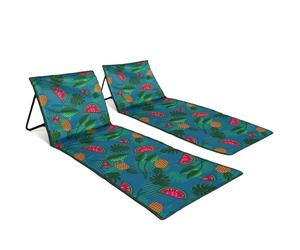 just be... 2pcs Tapis de Plage Pliable avec Dossier réglable - Tropical