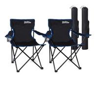 just be... Lot de 2 chaises de camping - Siège d'extérieur léger, pliable et portable avec accoudoirs, porte-gobelet et sac de transport | Pour adultes et enfants | Jardin, plage, festival et pêche