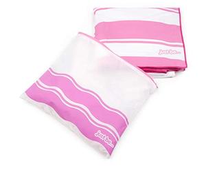 just be... Serviette de Plage en Microfibre - Motif Vague Rose - Grande 160 x 80 cm