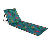 just be... Tapis de Plage Pliable avec Dossier Réglable - Tropical | Transat, Léger, Dossier Réglable, Poche Zippée, Bandoulière, Polyester Résistant, Structure Métal, Plage Camping, Jardin