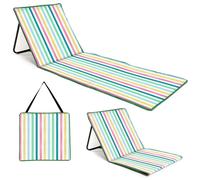 just be... Tapis Plage Pliables Réglable - Rayures Multicolores Claires