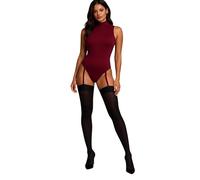 JUST BEAUTY TOUCH Bas semi-opaques 40 deniers à bord uni Tailles S à 4XL 12 couleurs Conçus pour être portés avec un porte-jarretelles, Noir , XL-XXL Grande taille