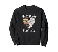 Just Books and Cats Bookworm Cat Lover Reading Sweatshirt