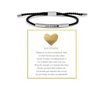 Just Breathe Bracelet réglable pour femme avec lettre gravée « Just Breath » en acier inoxydable - Bracelet de guérison inspirant - Bracelet d'amitié - Cadeau inspirant, Large, Zinc, Pas de gemme