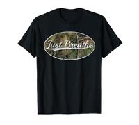 Just Breathe Camouflage Distressed Classic Throwback T-Shirt