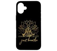 Just Breathe Essence de méditation Lotus Yoga Art Coque pour iPhone 16 Plus