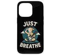 Just Breathe Yoga Guitare de méditation Motif chèvre Coque pour iPhone 13 Pro