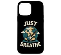 Just Breathe Yoga Guitare de méditation Motif chèvre Coque pour iPhone 13 Pro Max
