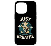 Just Breathe Yoga Guitare de méditation Motif chèvre Coque pour iPhone 14 Pro Max