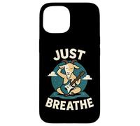 Just Breathe Yoga Guitare de méditation Motif chèvre Coque pour iPhone 15