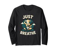 Just Breathe Yoga Guitare de méditation Motif chèvre Manche Longue