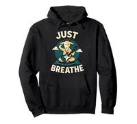 Just Breathe Yoga Guitare de méditation Motif chèvre Sweat à Capuche