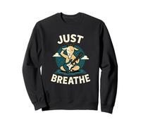 Just Breathe Yoga Guitare de méditation Motif chèvre Sweatshirt