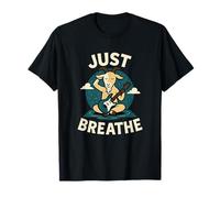 Just Breathe Yoga Guitare de méditation Motif chèvre T-Shirt