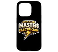 Just Call Me Master Electrician Electrical Worker Bolt Citation Coque pour iPhone 15 Pro
