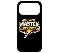 Just Call Me Master Electrician Electrical Worker Bolt Citation Coque pour iPhone 17 Pro Max