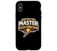 Just Call Me Master Electrician Electrical Worker Bolt Citation Coque pour iPhone X/XS