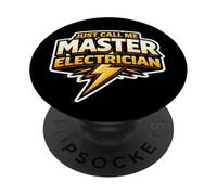 Just Call Me Master Electrician Electrical Worker Bolt Citation PopSockets PopGrip Adhésif