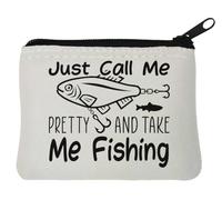 Just Call Me Pretty and Take Me Fishing Porte-monnaie en néoprène Blanc 10 x 11 cm