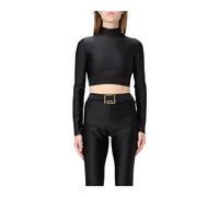 Just Cavalli - Crop Top noir avec col haut - Femme - Tops - Noir - Taille: 42 FR