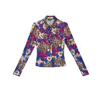 Just Cavalli, Femme, Blouses et Chemises, Multicolore, Taille: 36 FR Camicia Flowers Leopard