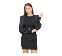 Just Cavalli - Robe à manches longues avec ceinture taille haute - Femme - Robes - Noir - Taille: 36 FR
