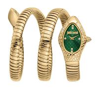 Just Cavalli Signature Snake Aurela - Montre Bracelet à Quartz pour Femme, Mode Bracelet et boîtier en Acier Inoxydable, Cadran analogique Vert - JC1L374M0035