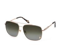 Just Cavalli SJC030, Lunettes de soleil Mixte, SHINY LIGHT GOLD WITH MATT AND SANDBLAST, 61