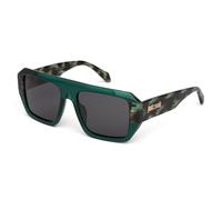 Just Cavalli Unisex SJC101V 07LG Lunettes de soleil Acétate Vert Fumée Carré Normale