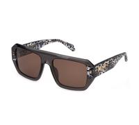 Just Cavalli Unisex SJC101V 819 Lunettes de soleil Acétate Gris Marron Carré Normale