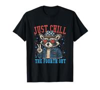 Just Chill The Fourth Out Peace Raton laveur 4 juillet T-Shirt