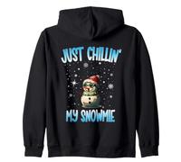 Just Chillin' My Snowmie - Bonhomme de Neige Vintage drôle de Noël Sweat à Capuche
