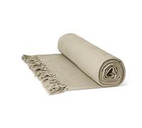 Just Contempo Couvre-lit 100 % coton en nid d'abeille Grand format, 100 % coton, crème, Superking size 259 x 394 cm