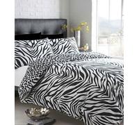 Just Contempo Parure de lit king size Motif zèbre Noir/blanc