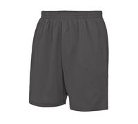 Just Cool Shorts Football Sportifs Polyester Évacuation De L’Humidité Blanc/Noir