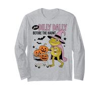 Just Dilly Dally Before The Haunt Frog Witch Halloween Manche Longue