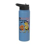 Just Dilly Dally Before The Haunt Frog Witch Halloween Stainless Steel Insulated Water Bottle