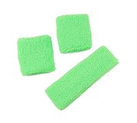 Just For Fun - Bandeau Sport & 2 Poignets Vert Fluo - Taille Unique