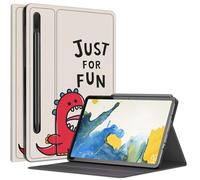 Just for Fun Étui dinosaure pour Samsung Galaxy Tab S8 (2022) / Galaxy Tab S7 (2020) 11", plusieurs angles de vue avec porte-stylo S, mise en veille/réveil automatique pour Galaxy Tab S8 2022